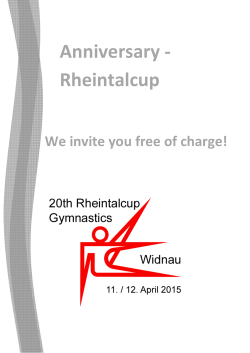 Invitation Rheintalcup 2015