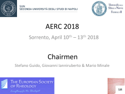 AERC 2018 Chairmen - The European Society of Rheology