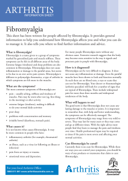 Fibromyalgia - Australian Rheumatology Association