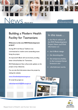 Royal Hobart Hospital Redevelopment News - March 2015