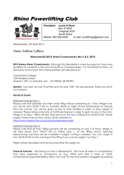 Letter April 2015 - Rhino Powerlifting Club