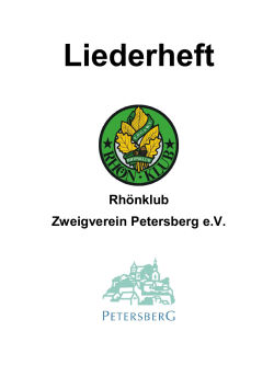 Liederheft - RhÃ¶nklub Zweigverein Petersberg eV