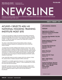 ACUHO-I SELECTS MSU AS NATIONAL HOUSING TRAINING