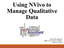 Using NVivo to Manage Qualitative Data