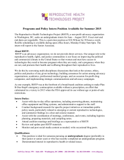 PDF here - Reproductive Health Technologies Project