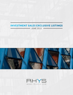 INVESTMENT SALES EXCLUSIVE LISTINGS - RHYS