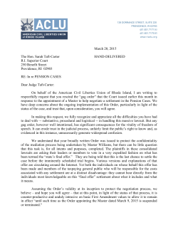 the letter - ACLU of Rhode Island