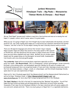 2015 Junbesi Monasteries & Nepal Himalaya Itinerary
