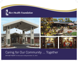 2014 Annual Report - Rice Health Foundation