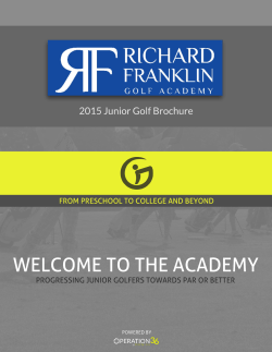 WELCOME TO THE ACADEMY - Richard Franklin Golf