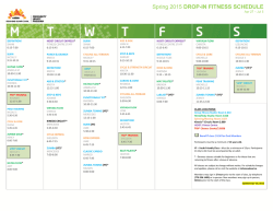 the Spring 2015 Drop-In Schedule