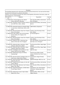 SN Appl No. Yr Appellant Respondent Hearing on 1 4145 12 Smt