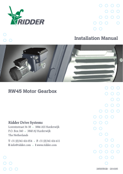 Installation Manual RW45 Motor Gearbox