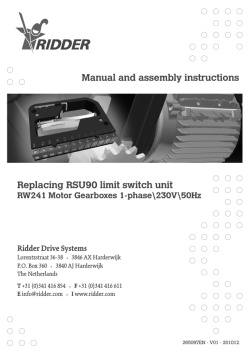 Manual and assembly instructions Replacing RSU90 limit switch unit
