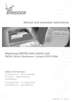 Manual and assembly instructions Replacing RSU90 limit switch unit