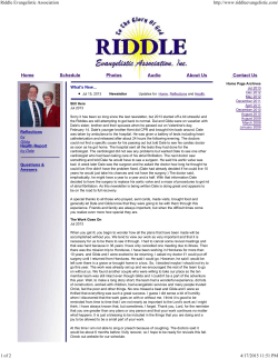 April 2015 - Riddle Evangelistic Association