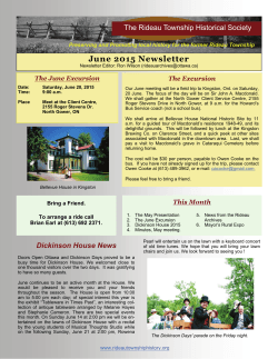June 2015 Newsletter - Rideau Township Historical Society