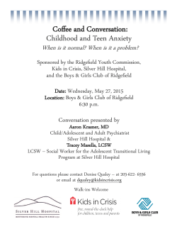 Coffee and Conversation: Childhood and Teen Anxiety