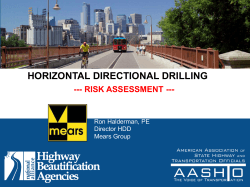 Horizontal Directional Drilling - Subcommittee Right of Way, Utilities