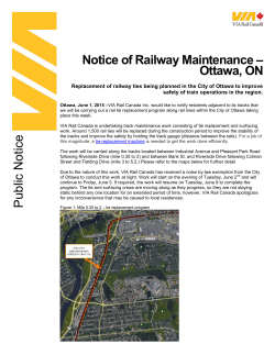Notice of Railway Maintenance â Ottawa, ON