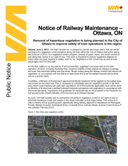 Notice of Railway Maintenance â Ottawa, ON