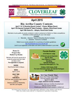 April 2015 4-H Cloverleaf Newsletter