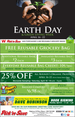 FREE Reusable Grocery Bag Dave RobINSoN