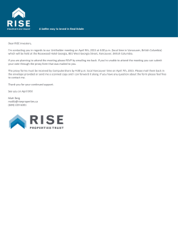 Dear RISE investors, I`m contacting you in regards to our Unitholder