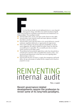 Reinventing Internal Audit