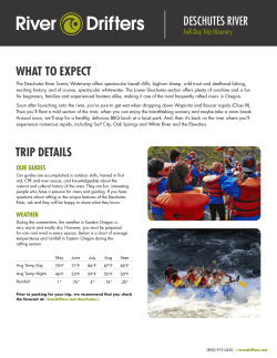 WHAT TO EXPECT TRIP DETAILS DESCHUTES
