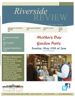 RSG Newsletter May 2015 - Riverside Glen Family Council