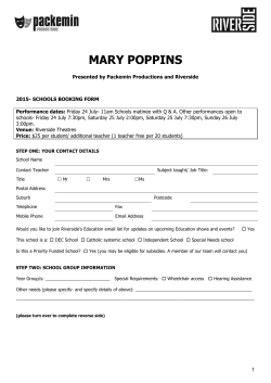 Mary Poppins Booking Form