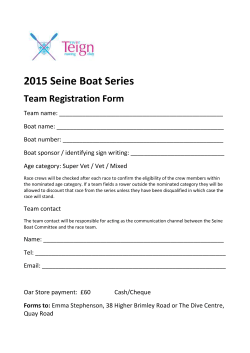 Seine Boat Series Team Registration Form 2015