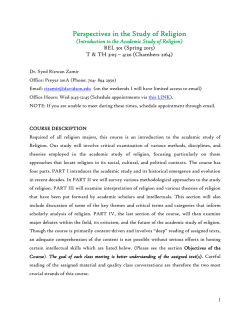 Perspectives in the Study of Religion