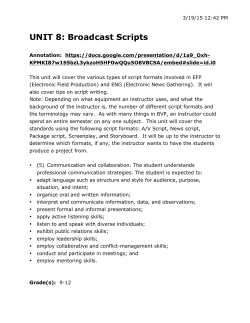 UNIT 8: Broadcast Scripts - Jaksa