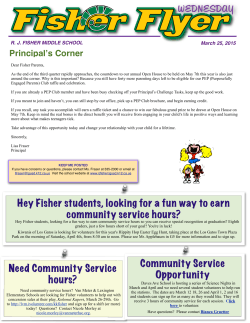 Need Community Service hours? - Raymond J. Fisher Middle School