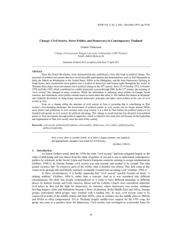 Civil Society, Street Politics and Democracy in Contemporary Thailand