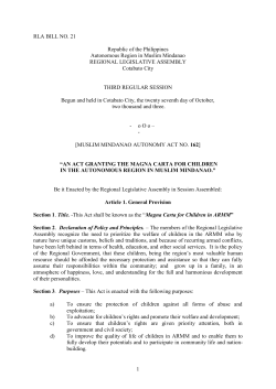 MMA Act No. 162 - Regional Legislative Assembly