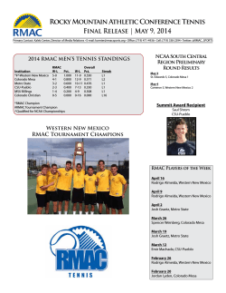 2014 Final Press Release - Rocky Mountain Athletic Conference