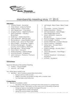 May Meeting 2015 Notes - Rocky Mountain Color Guard