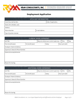 Employment Application - R&M Consultants, Inc.