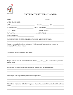 the complete Volunteer Application here
