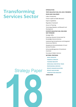 Strategy Paper 18 : Transforming Services Sector