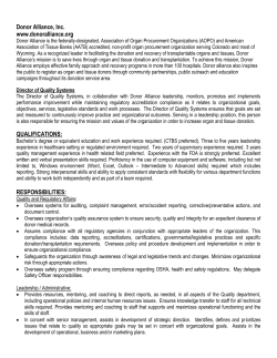 Director of Quality Systems, April 17, 2015