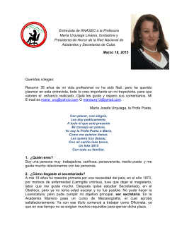 Entrevista de RNASEC a la Profesora MarÃ­a Urquiaga Linares