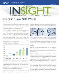 Living in a Low Yield World - RNP Advisory Services, Inc.