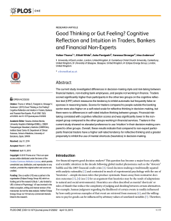 Good Thinking or Gut Feeling? Cognitive Reflection and