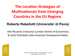 The Loca?on Strategies of Mul?na?onals from Emerging Countries