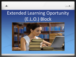 Extended Learning Oportunity (E.L.O.) Block