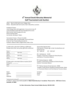 1st Annual David Abrusley Memorial Golf Tournament and Banquet